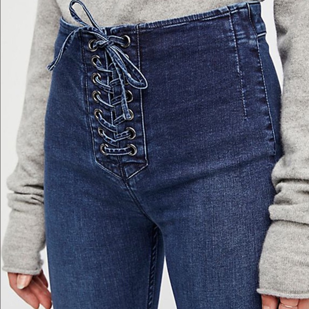 Free People Lace Up Jeans